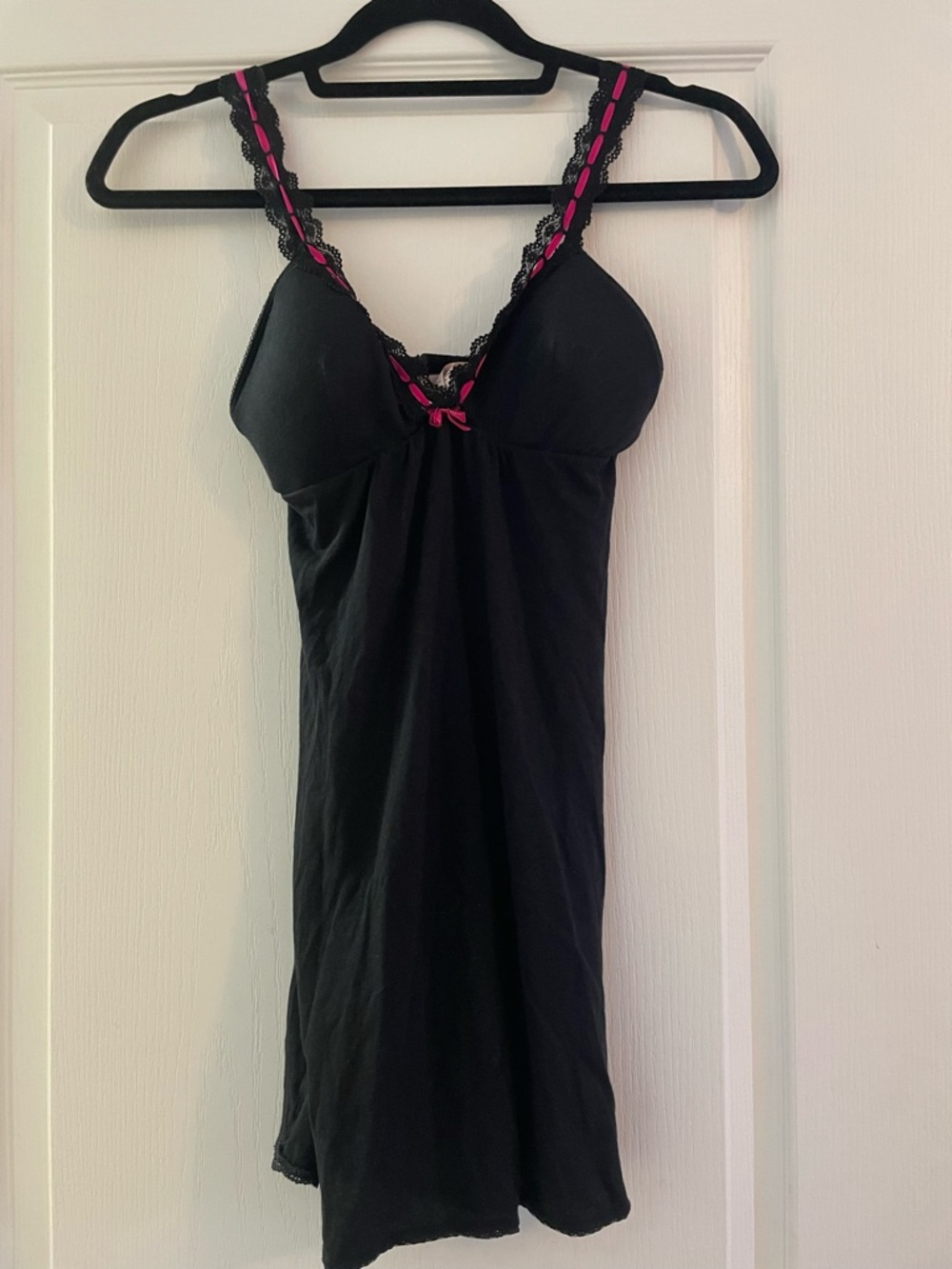 La SENZA Black  with Pink Trim night dress